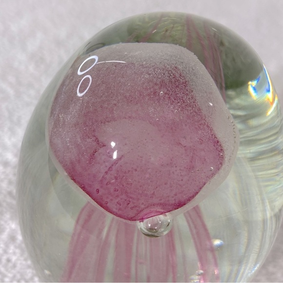 Vintage 1951 Dynasty Gallery Pink Jellyfish Glass Art Paperweight - Picture 9 of 10